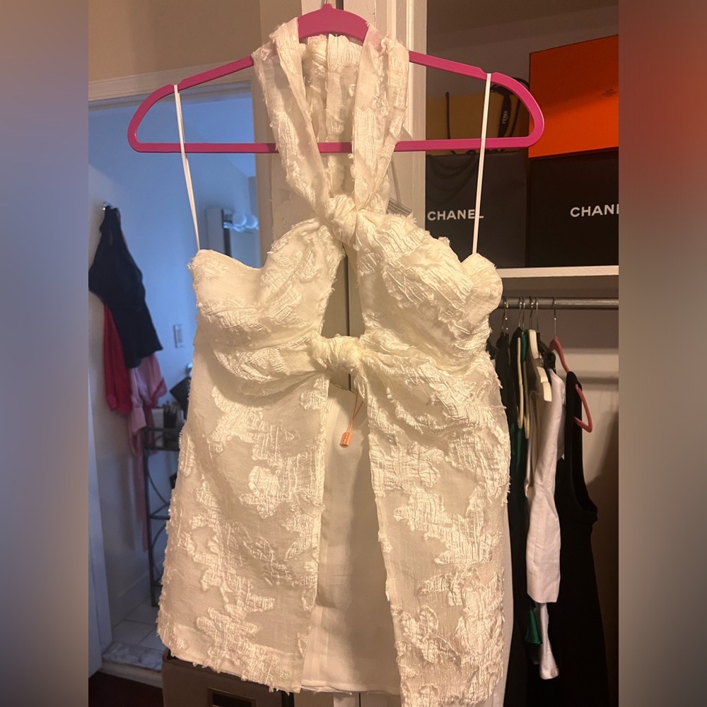 Cult Gaia Knotted Organza Cut Out Halter Top; Size Medium; Worn Once